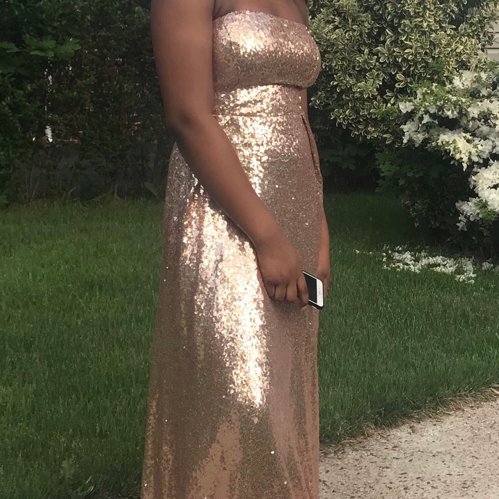 STRAPLESS ROSEGOLD DRESS - Picture 3 of 4